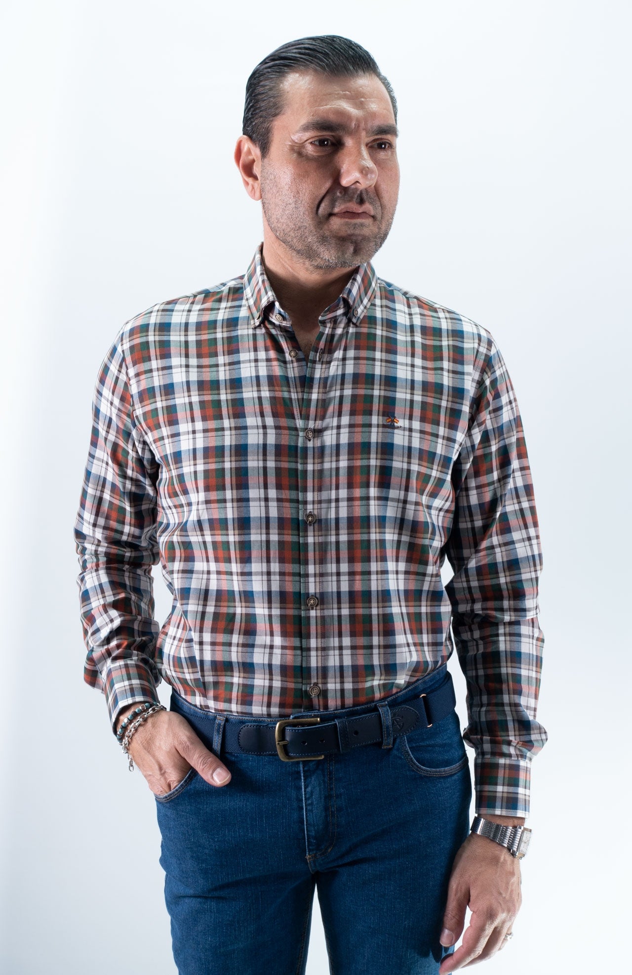CAMISA CUADRO 45 LA ESPAÑOLA MARRÓN