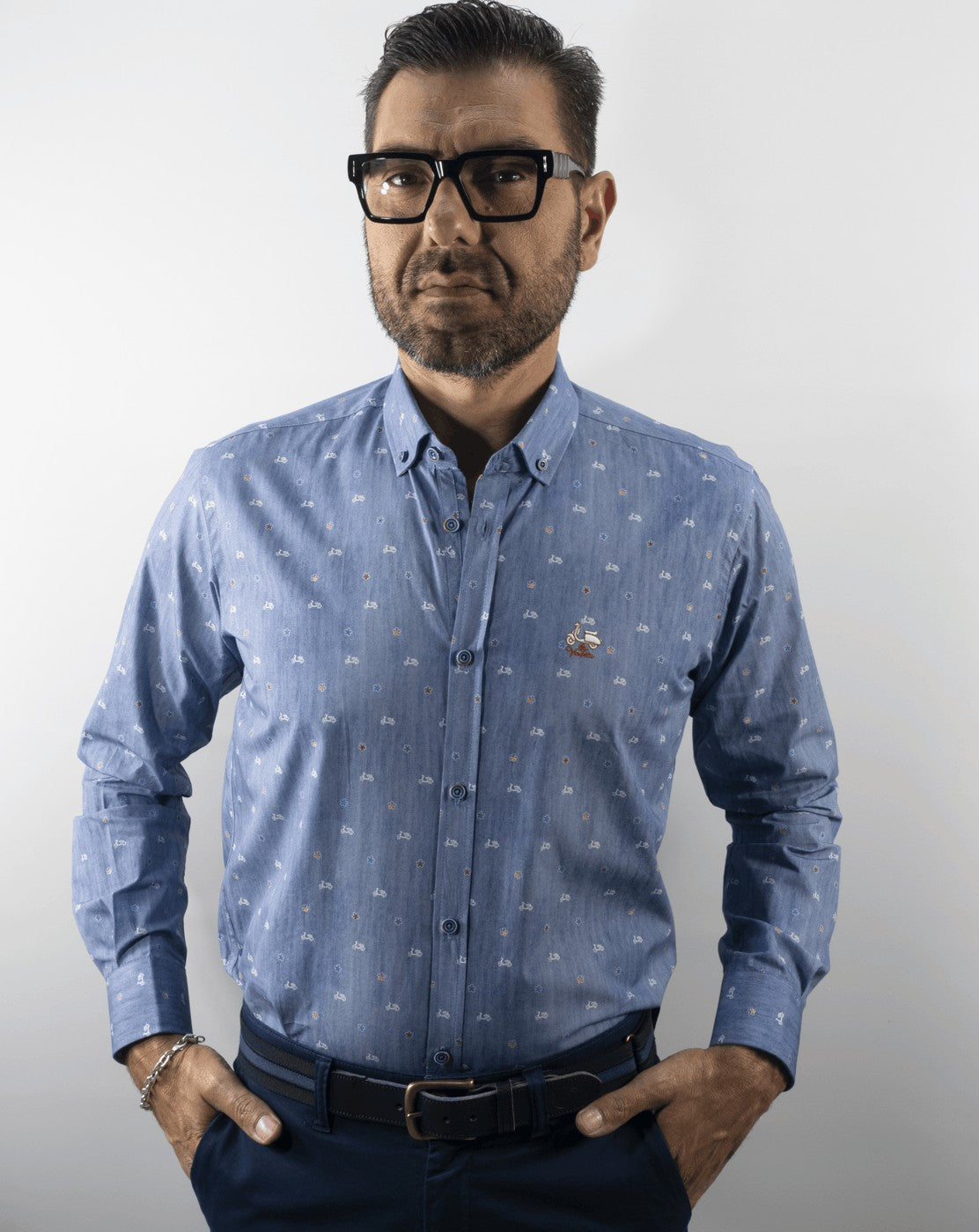 CAMISA TEJANO V+E LA VESPITA AZUL