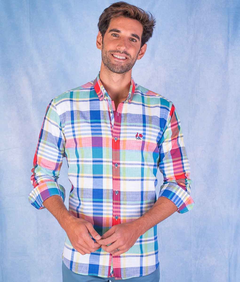 CAMISA CUADRO 24 LA VESPITA ROJO