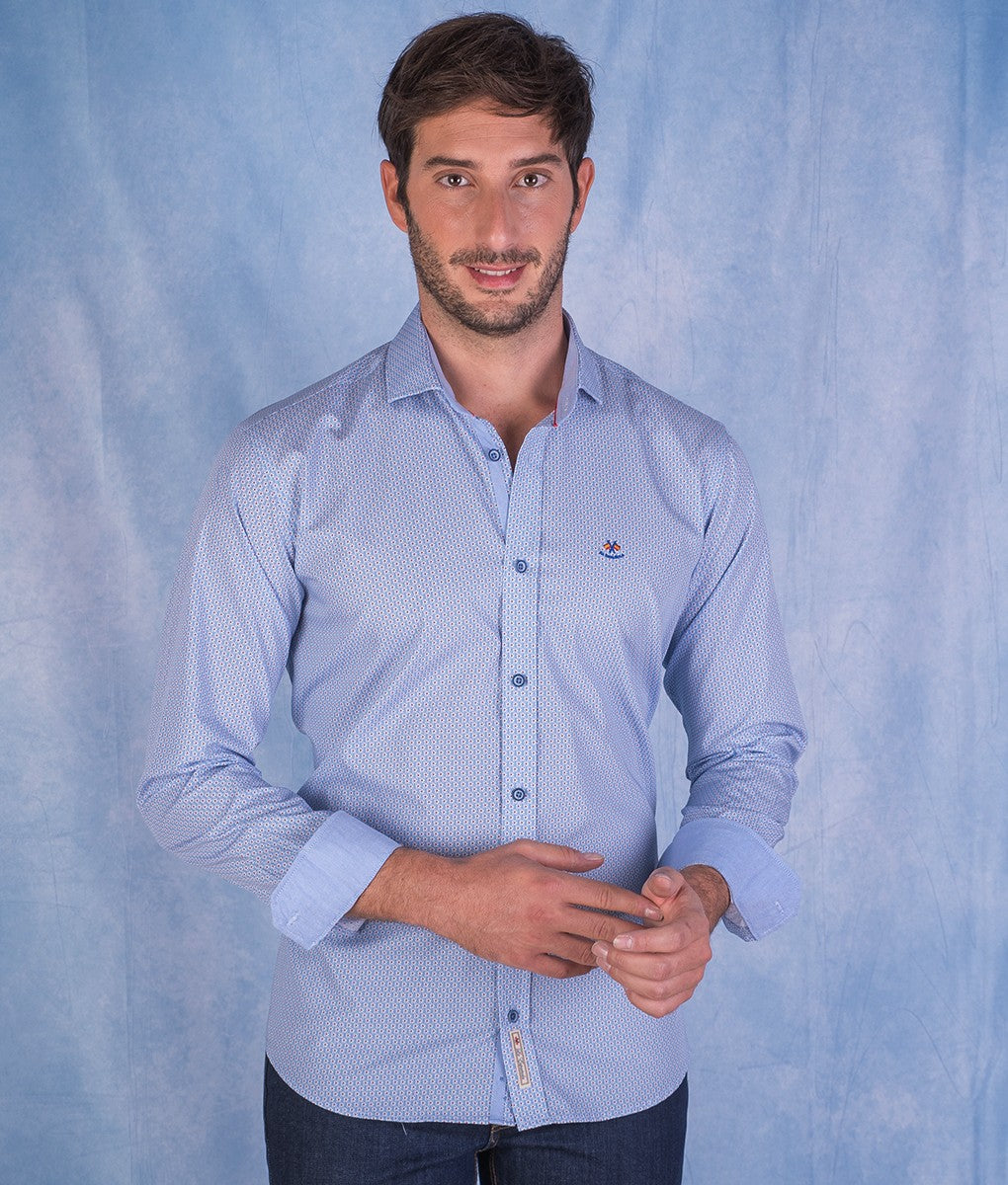 CAMISA FLOR LA ESPAÑOLA CELESTE