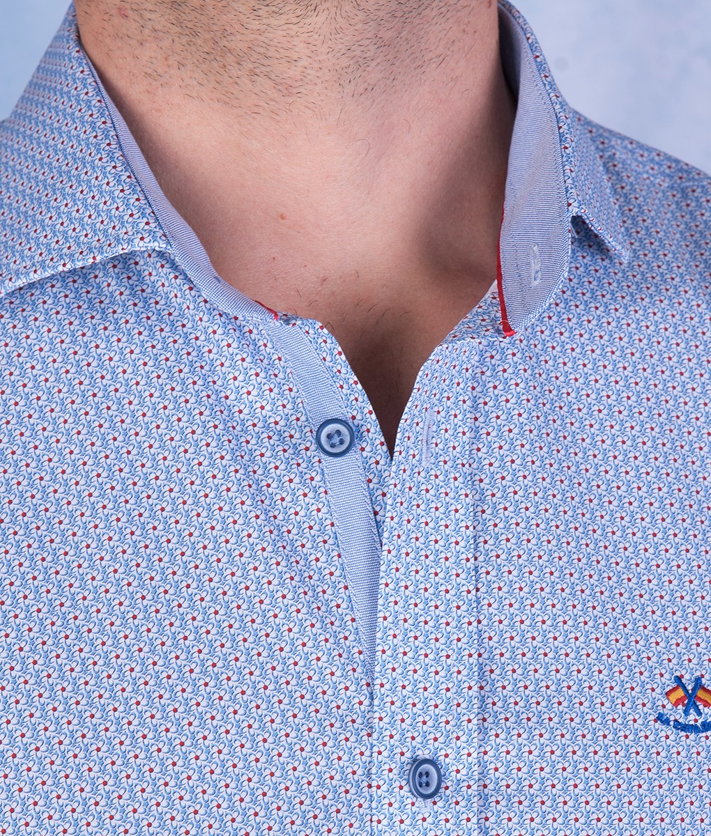 CAMISA FLOR LA ESPAÑOLA CELESTE