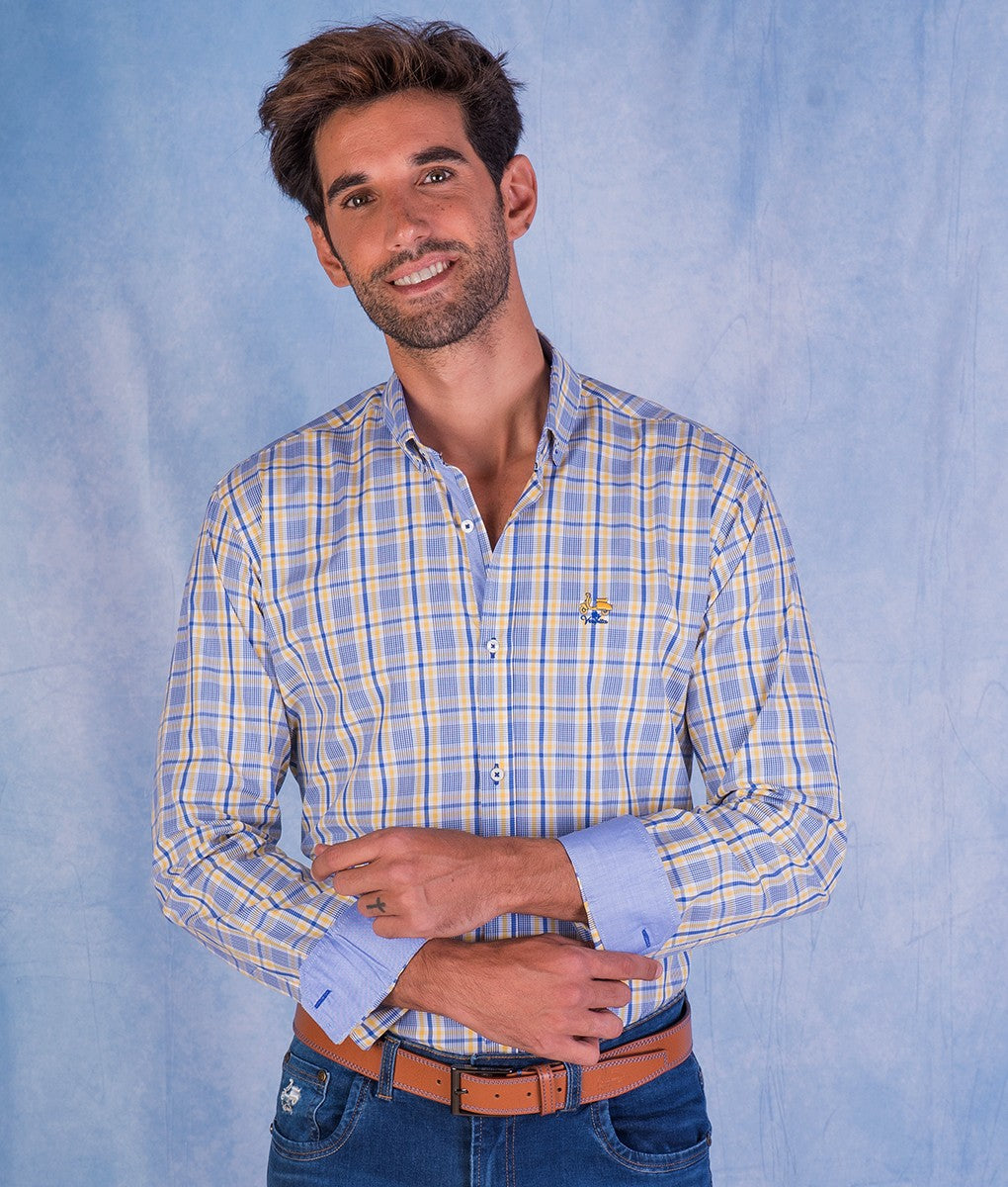CAMISA CUADRO 35 LA VESPITA AMARILLO