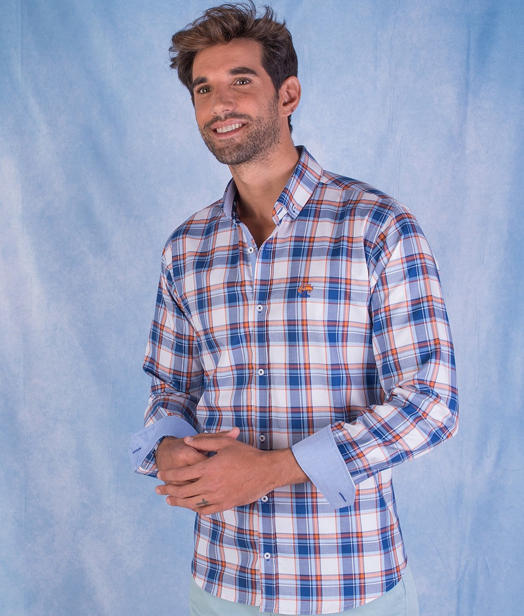 CAMISA CUADRO 37 LA VESPITA NARANJA