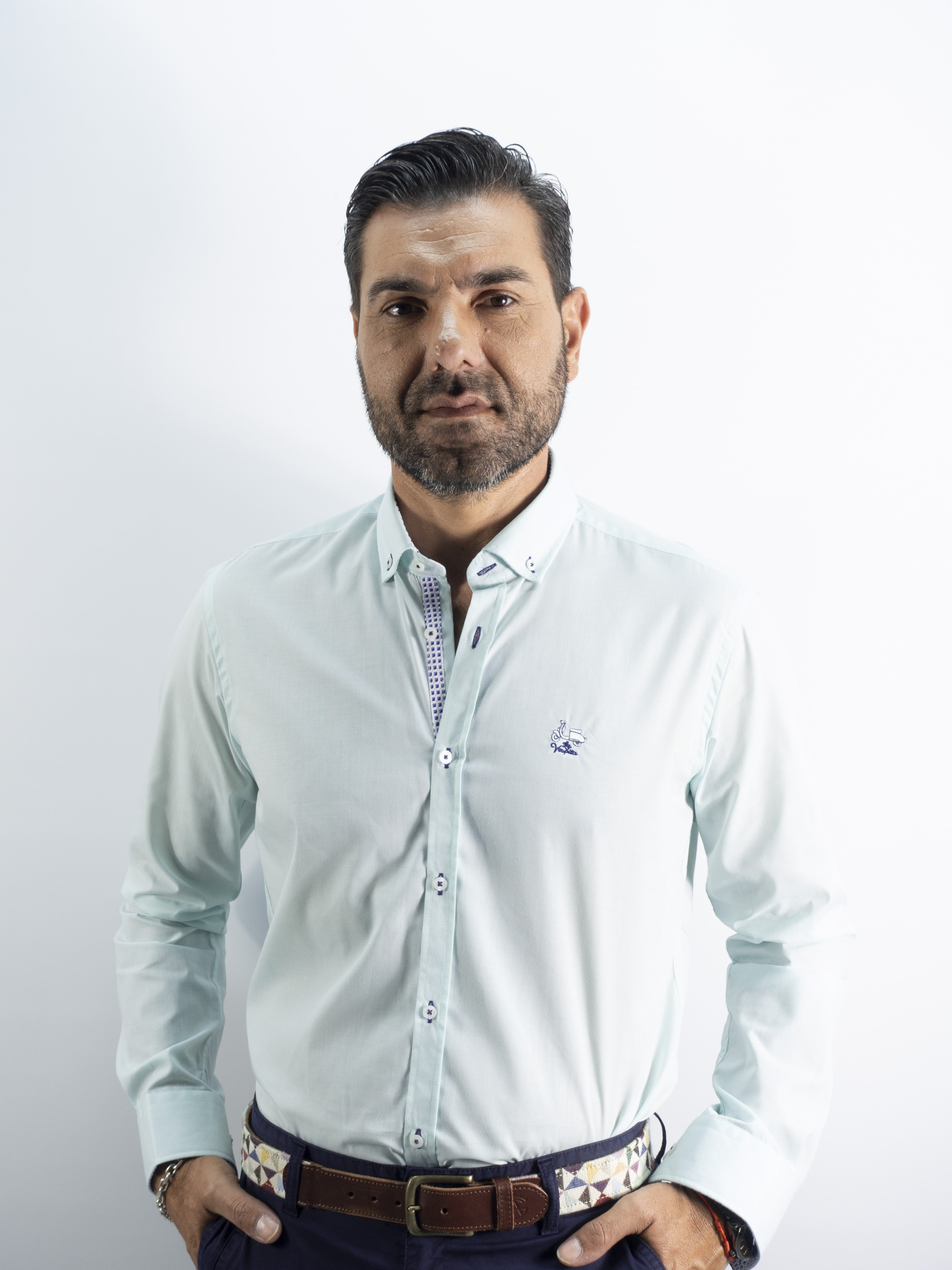 CAMISA FIL 3 LA VESPITA AGUA MARINA