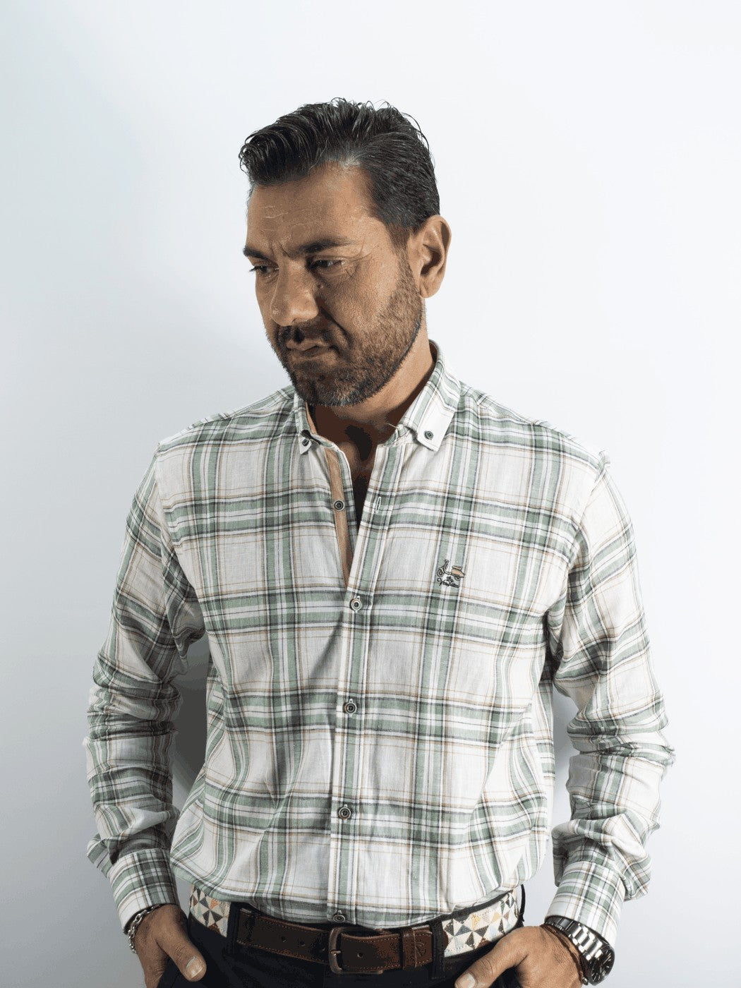 CAMISA CUADRO 34 LA VESPITA  BLANCO