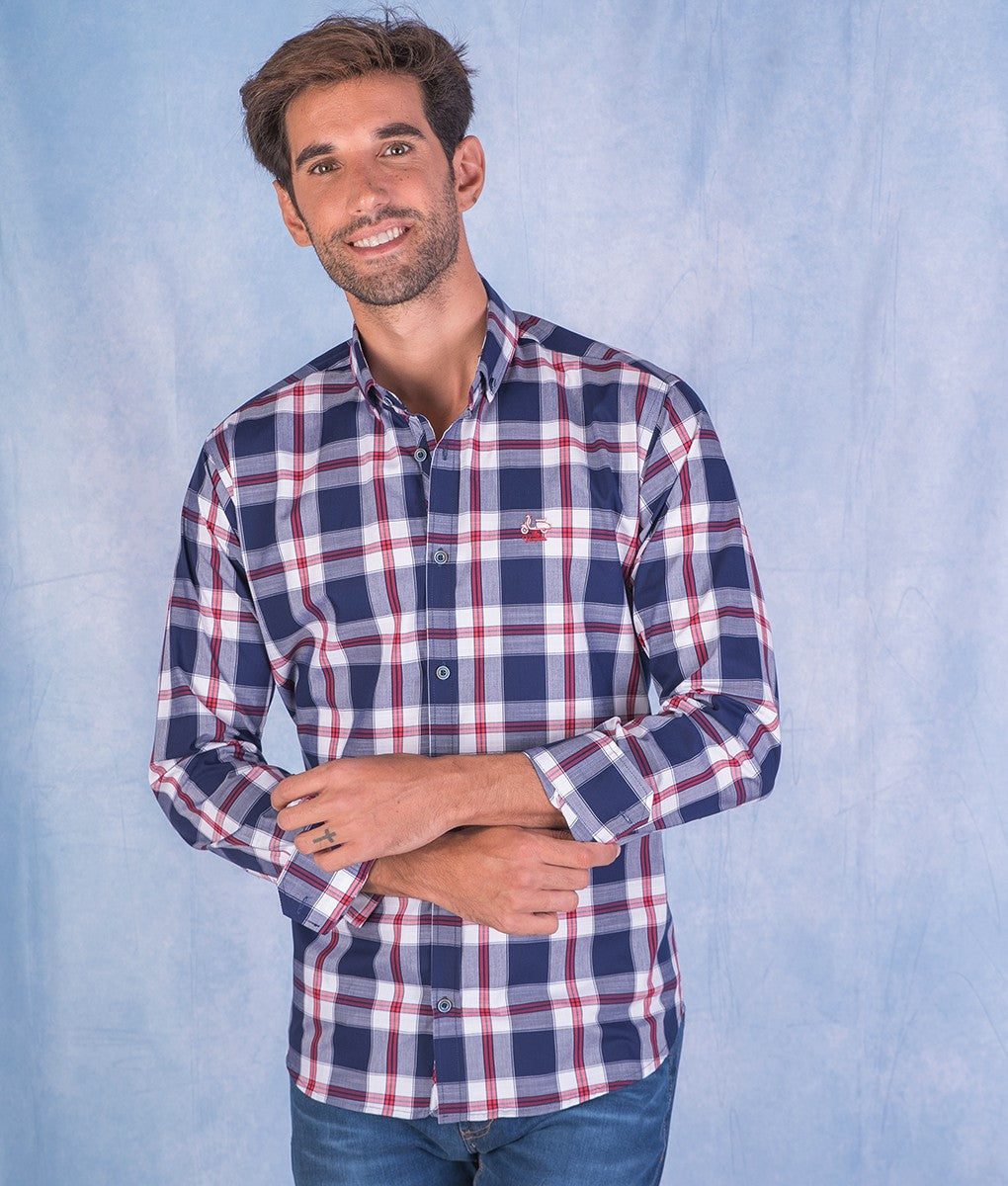 CAMISA CUADRO 25 LA VESPITA MARINO