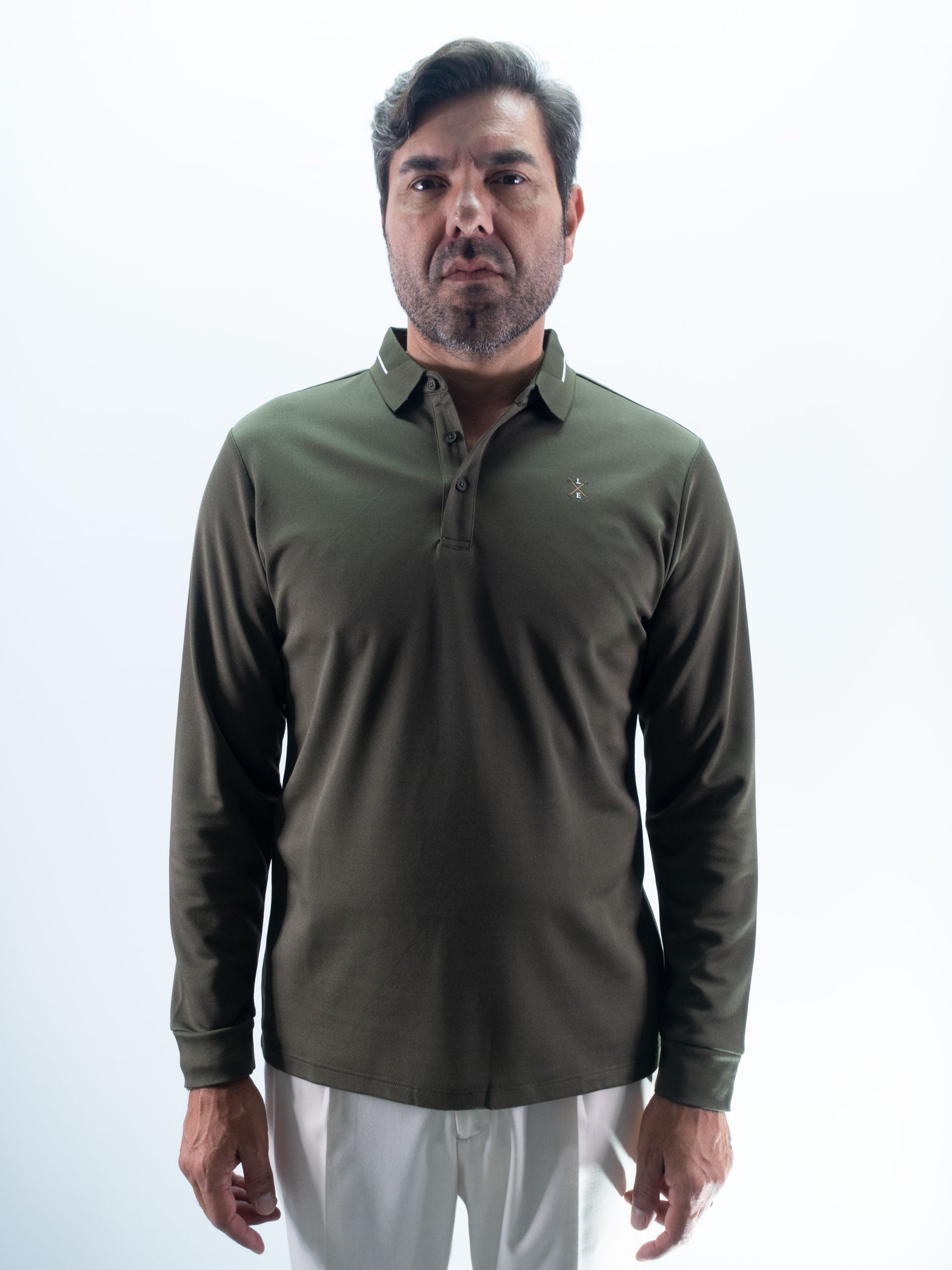 POLO MANGA LARGA LISO LA ESPAÑOLA VERDE