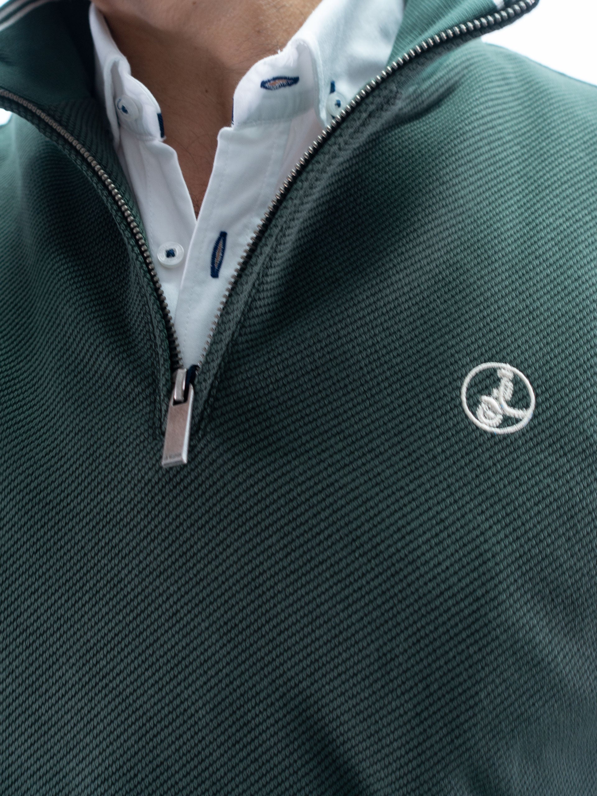 SUDADERA CREMALLERA TWILL LA VESPITA VERDE