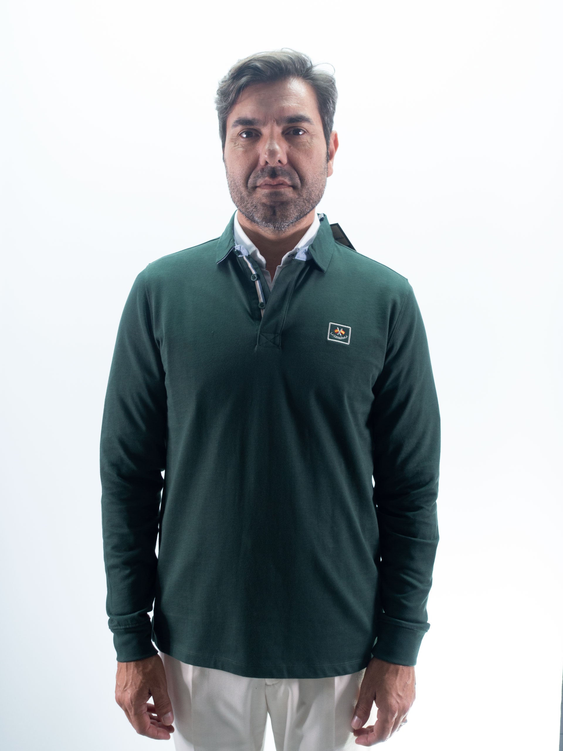 POLO MANGA LARGA BÁSICO LA ESPAÑOLA VERDE