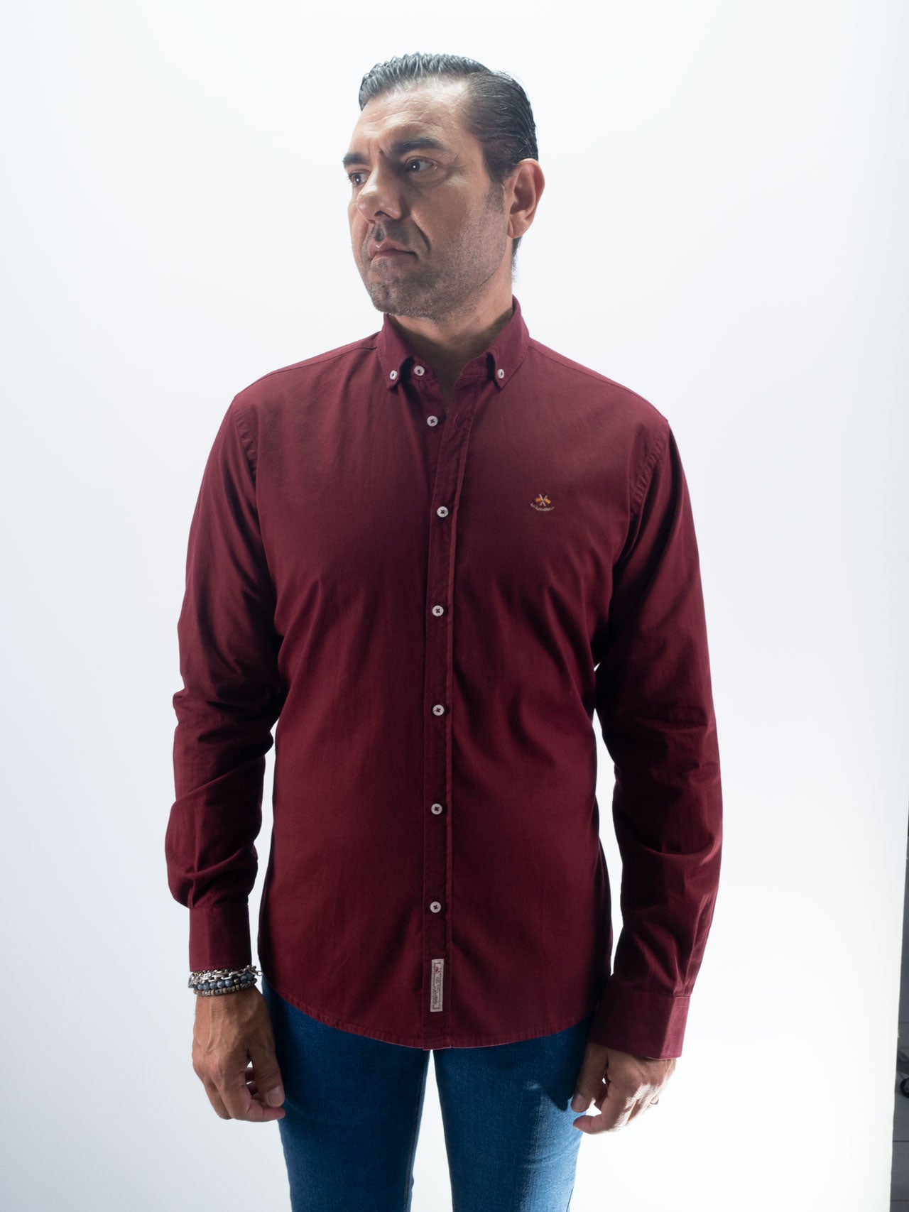 CAMISA LISA LA ESPAÑOLA BURDEOS