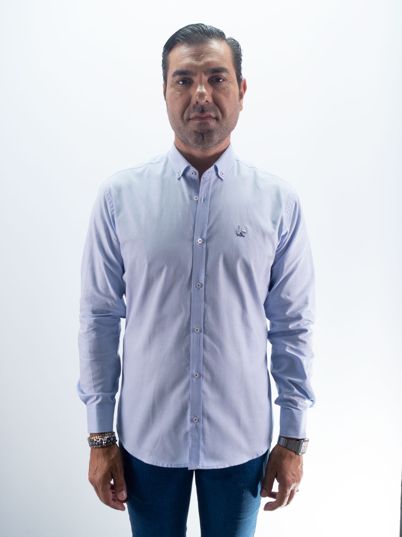 CAMISA OXFORD LA VESPITA CELESTE