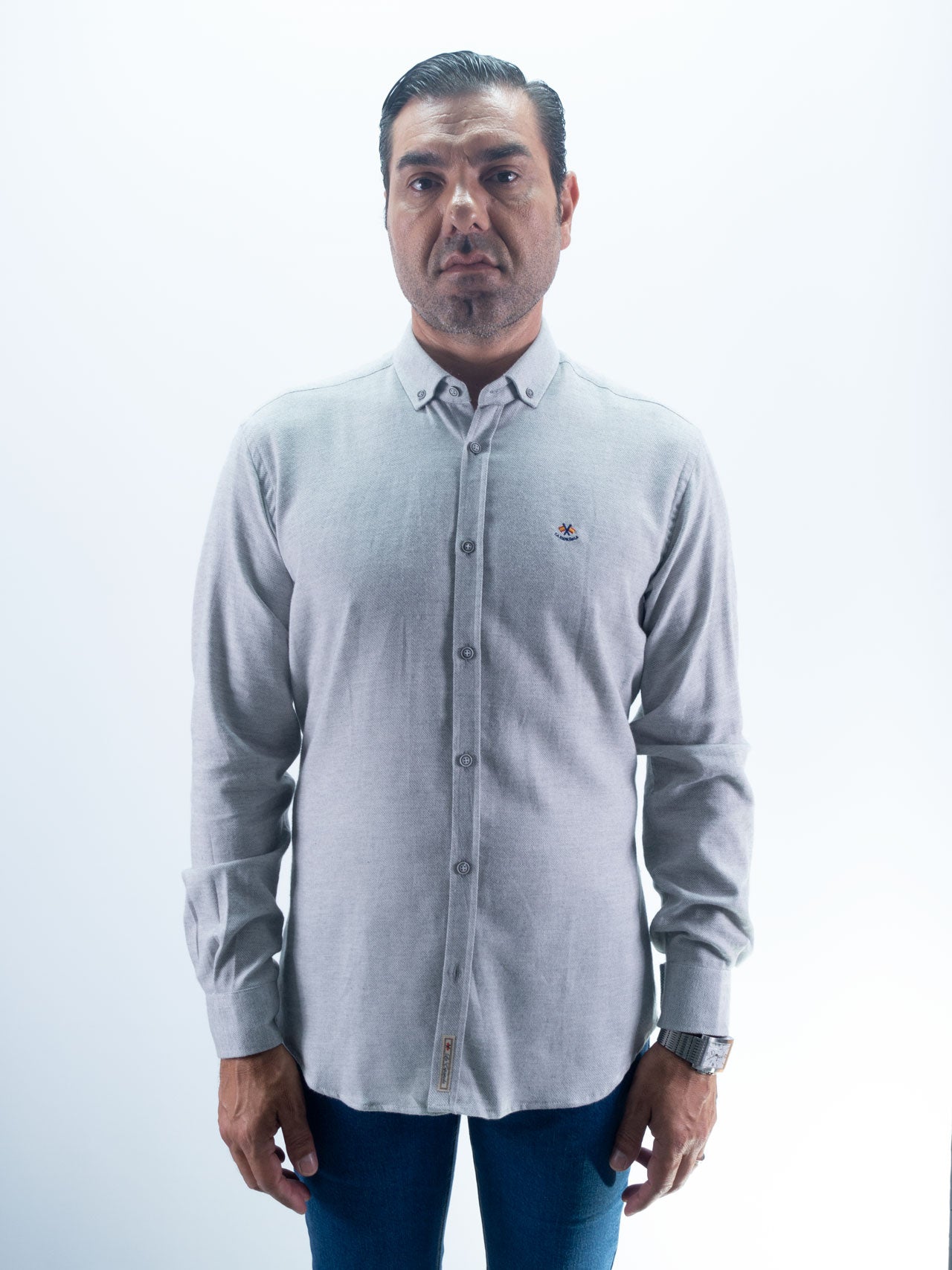 CAMISA ESTRUCTURA 27 LA ESPAÑOLA GRIS CLARO