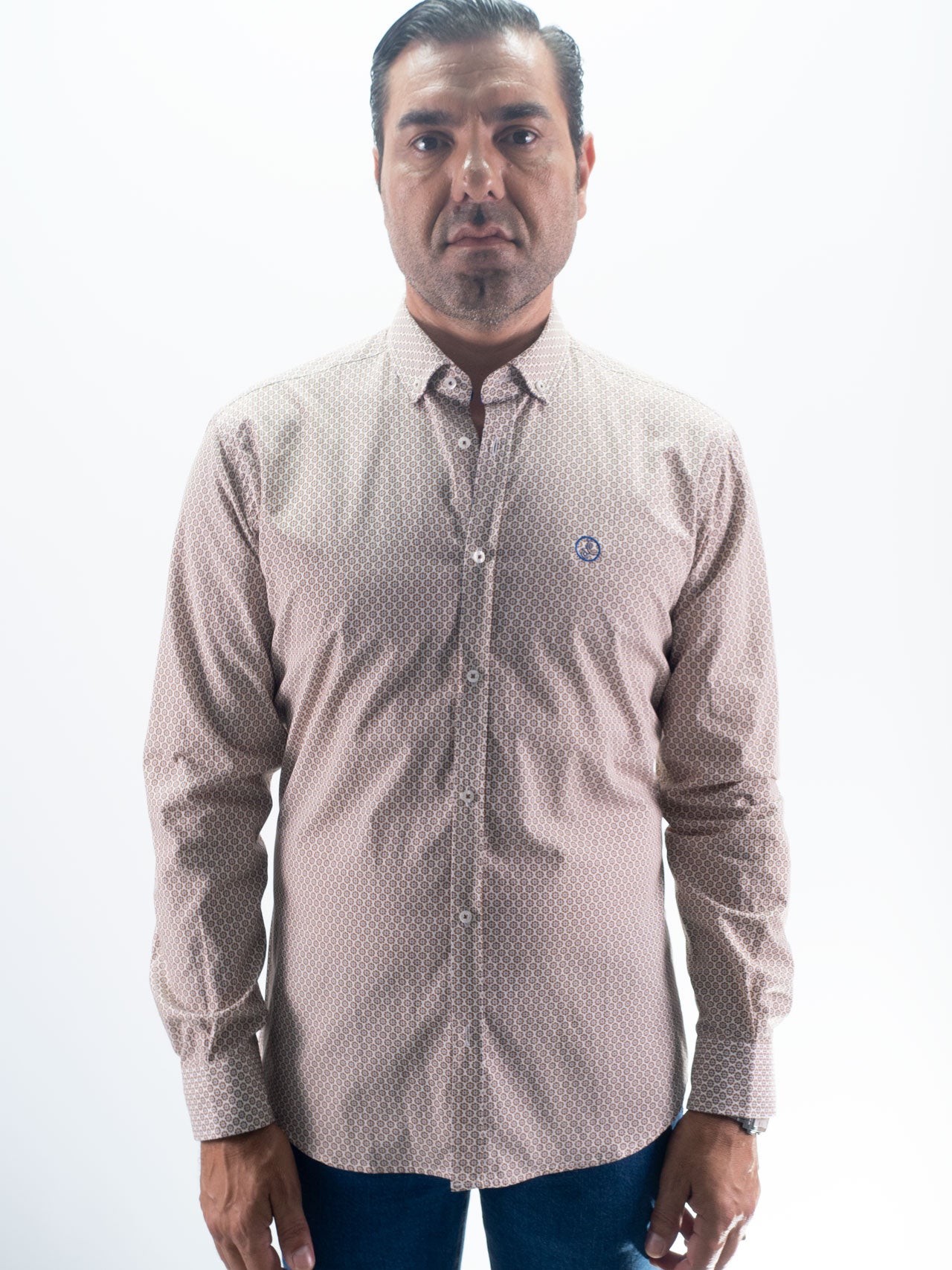 CAMISA ESTAMPADA LA VESPITA MARRÓN
