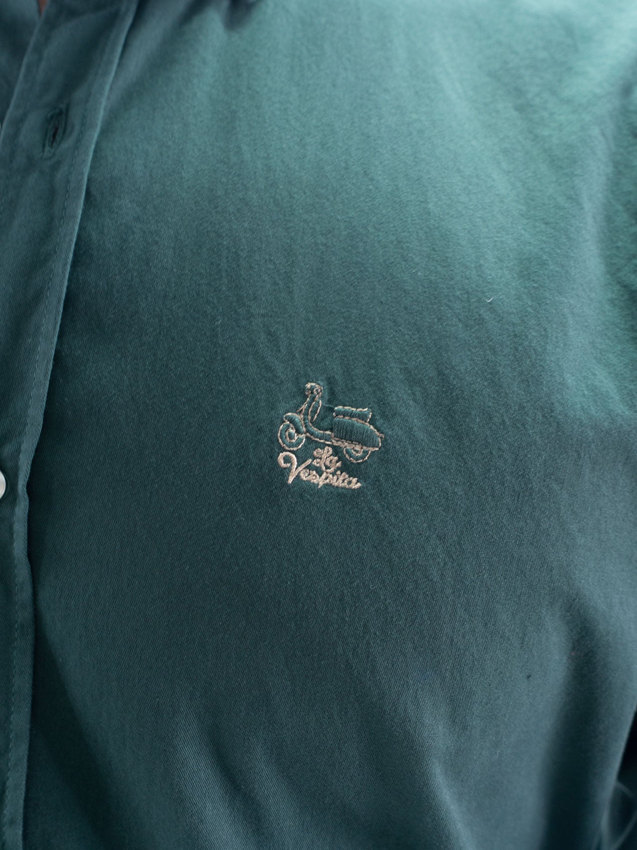 LA VESPITA BOTTLE GREEN PLAIN SHIRT