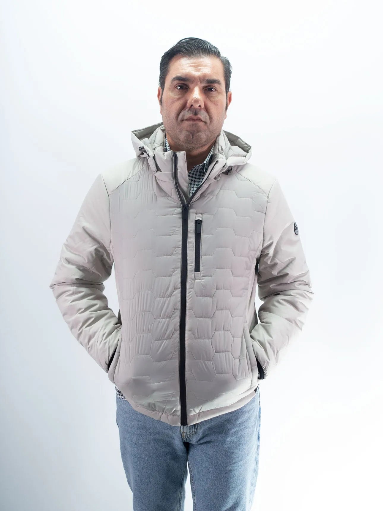 CHAQUETA NYLON LA VESPITA GRIS CLARO