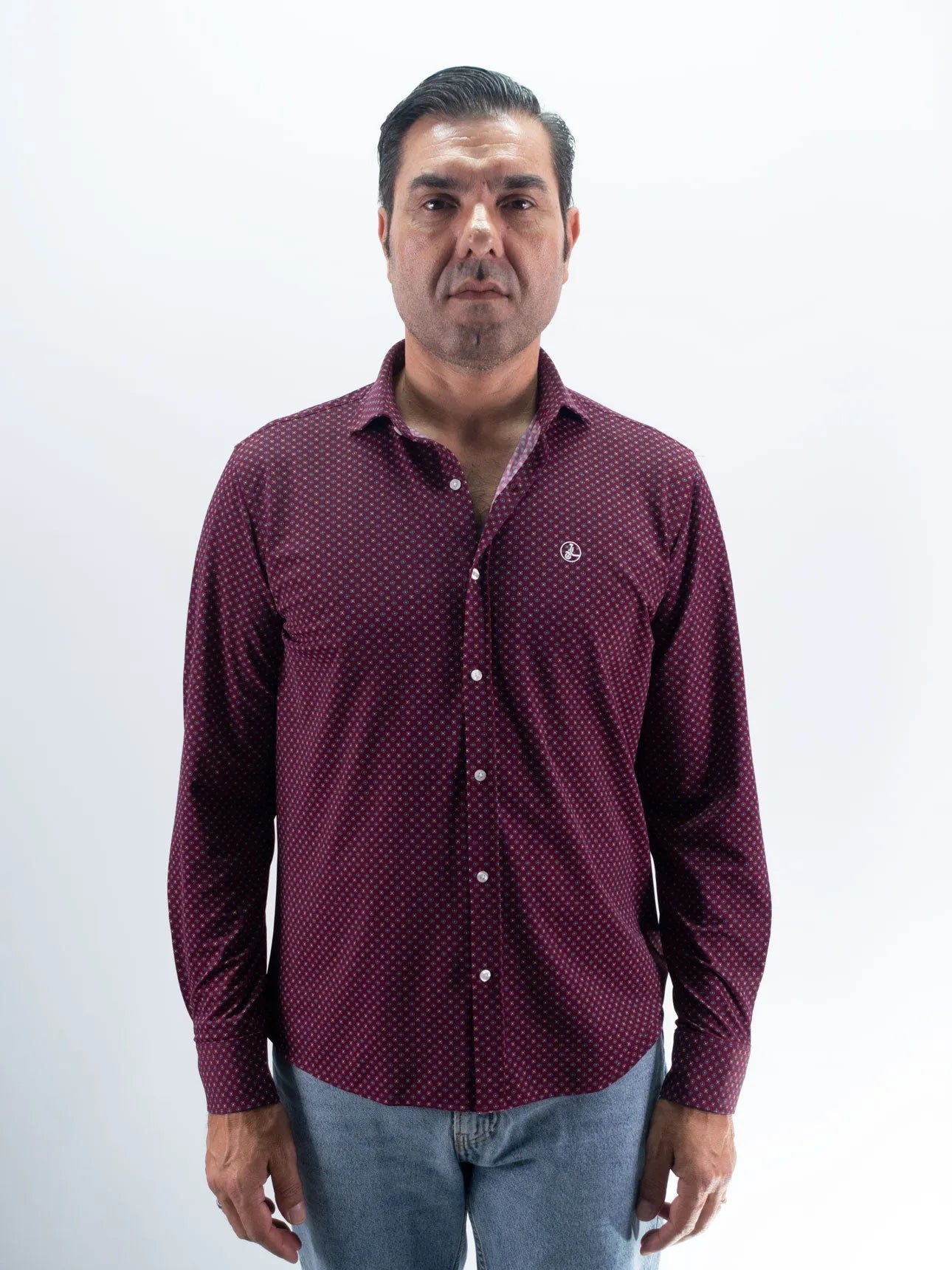 CAMISA LICRA MOSAIKO LA VESPITA BURDEOS