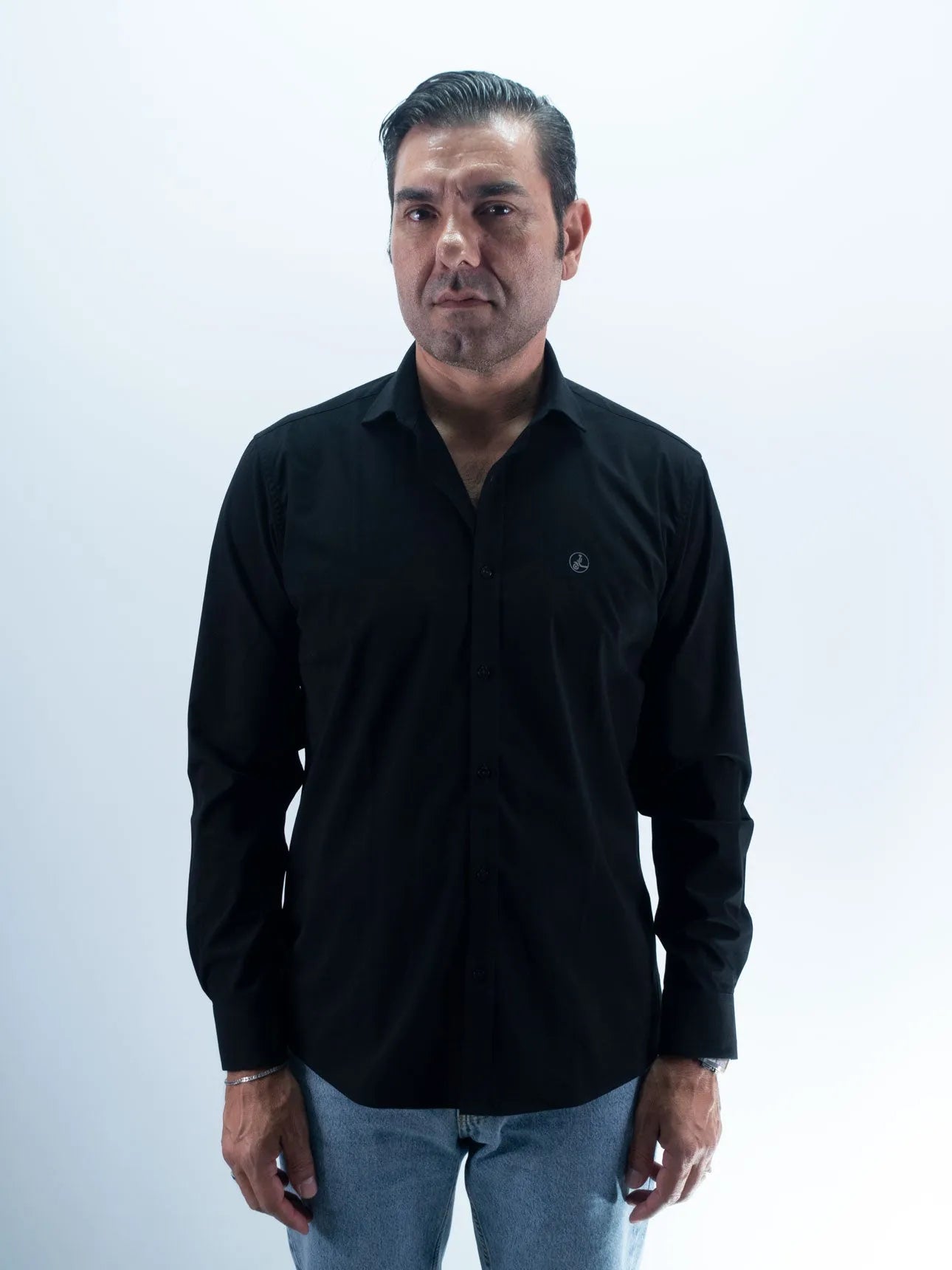 CAMISA LICRA LISA LA VESPITA NEGRO