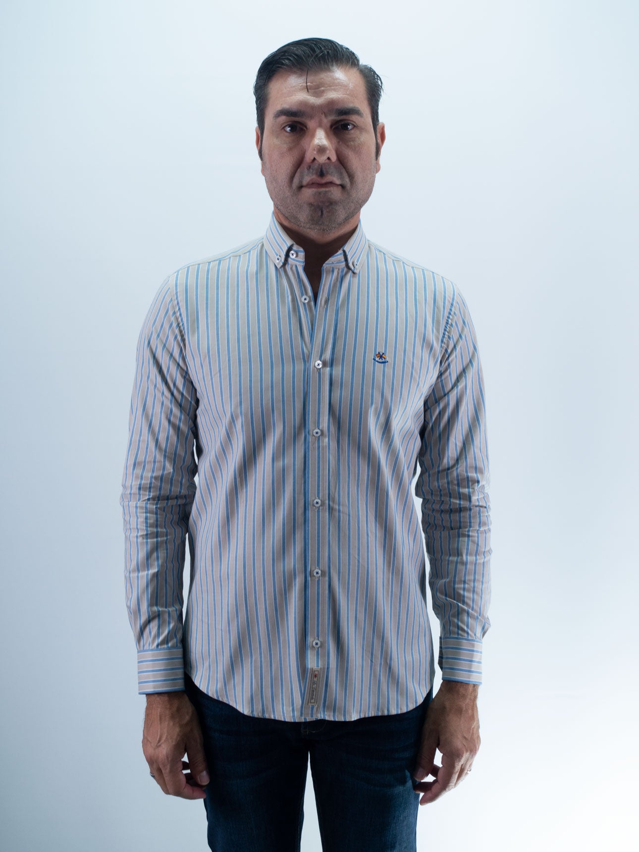 LA ESPAÑOLA GREY STRIPED SHIRT