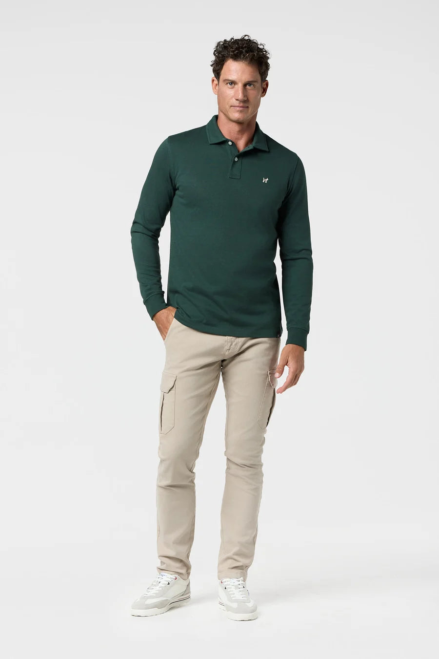 CLASSIC LONG SLEEVE GREEN POLO SHIRT