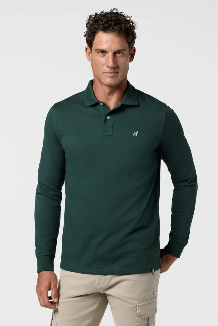 CLASSIC LONG SLEEVE GREEN POLO SHIRT