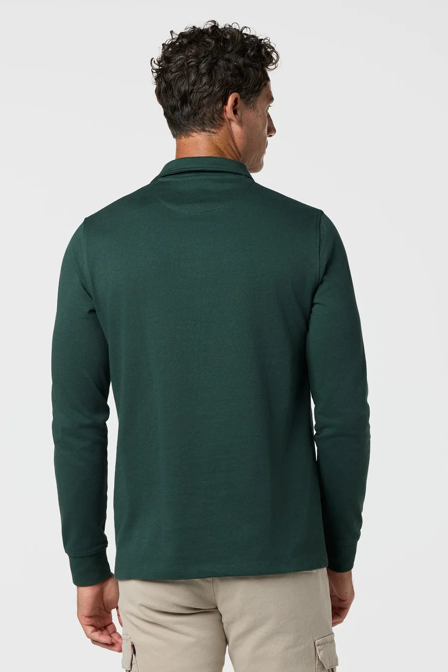 CLASSIC LONG SLEEVE GREEN POLO SHIRT